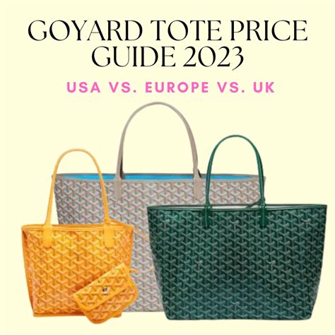 cost of goyard|goyard tote price guide.